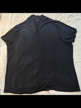 Talbots Black Short Sleeve V-Neck Shirt Size 3X